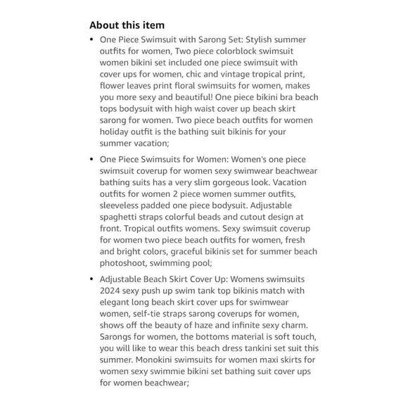 IMEKIS Women One Piece Swimsuit with Sarong Set - Picture 3 of 5